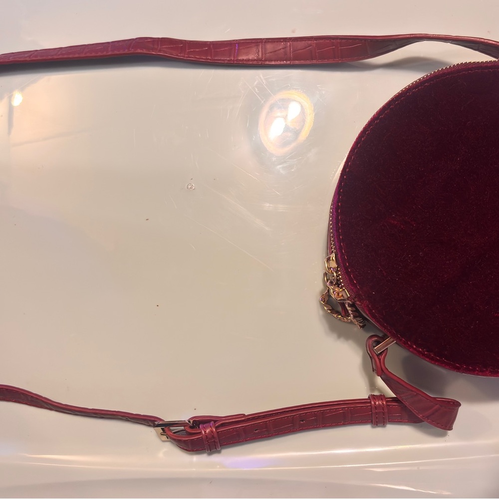 Free People Deep Burgundy Velvet Crossbody Bag - Picture 10 of 10